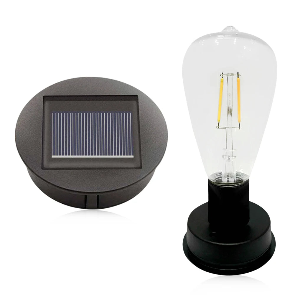 7cm Solar Lamp Base with LED Bulb Solar Lights Replacement Anto On & Off Atmosphere Decorate Light Holder for Outdoor Garden