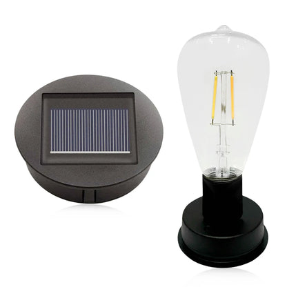 7cm Solar Lamp Base with LED Bulb Solar Lights Replacement Anto On & Off Atmosphere Decorate Light Holder for Outdoor Garden