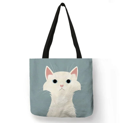 Black Cat Print Animal Art Painting Shopping Hand Bag Women Shoulder Bag Eco Large Graphic Tote Shopper Bag  for Boutique
