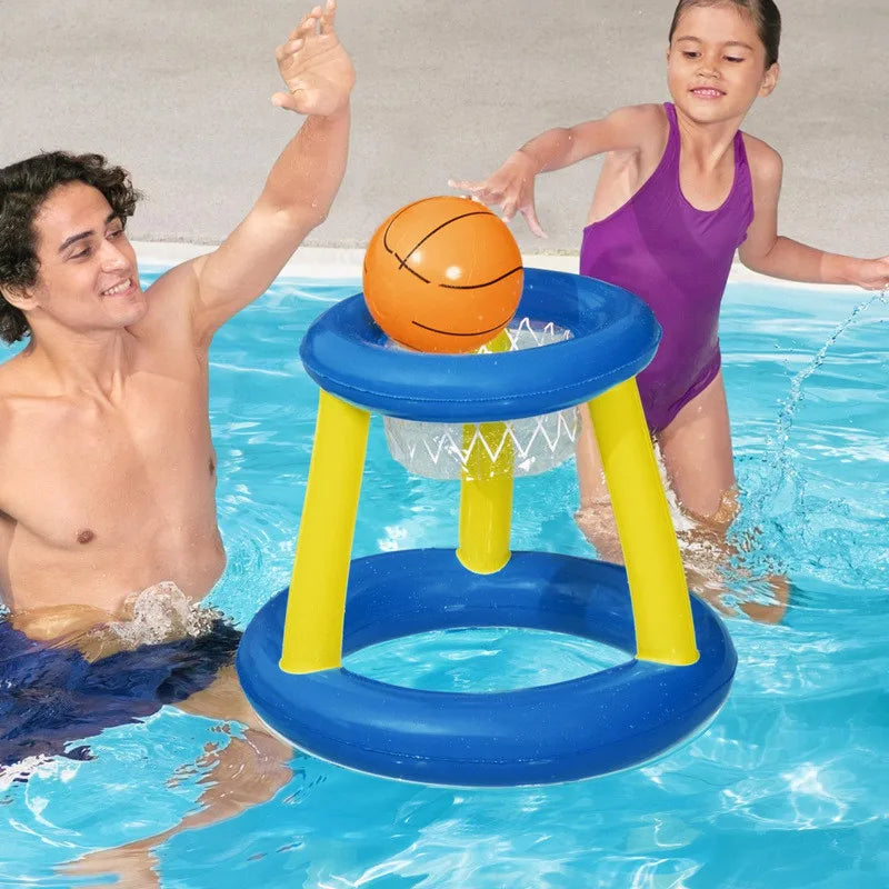 Water Basketball Stand Inflatable Floating Basketball Hoop With Basketball Swimming Pool Game Toys For Kids