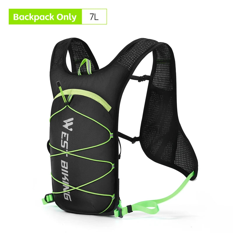 WEST BIKING 7L/16L Cycling Backpack Breathable Reflective Outdoor Climbing Hiking Hydration Backpack Bike Helmet Storage Bag