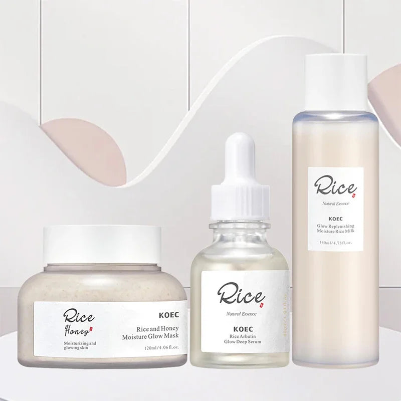 Rice Extract Deep Moisturizing Koec Rice Honey Facial Care Set Face Cream Serum Toner Facial Smear Mask Whiten Eye Cream Product