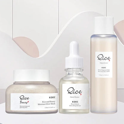 Rice Extract Deep Moisturizing Koec Rice Honey Facial Care Set Face Cream Serum Toner Facial Smear Mask Whiten Eye Cream Product