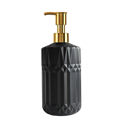 Soap Dispenser Rhombus Lotion Bottle Bathroom and Kitchen Sink Dish Soap Hands Soap Shampoo Container with Silicone Tray Tags