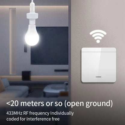 Smart Bulb Holder E27 E26 Lamp Base Socket with Remote Control RF 433Mhz Light Switch AC85-265V 1/2/3 Gang Wireless Led Switch