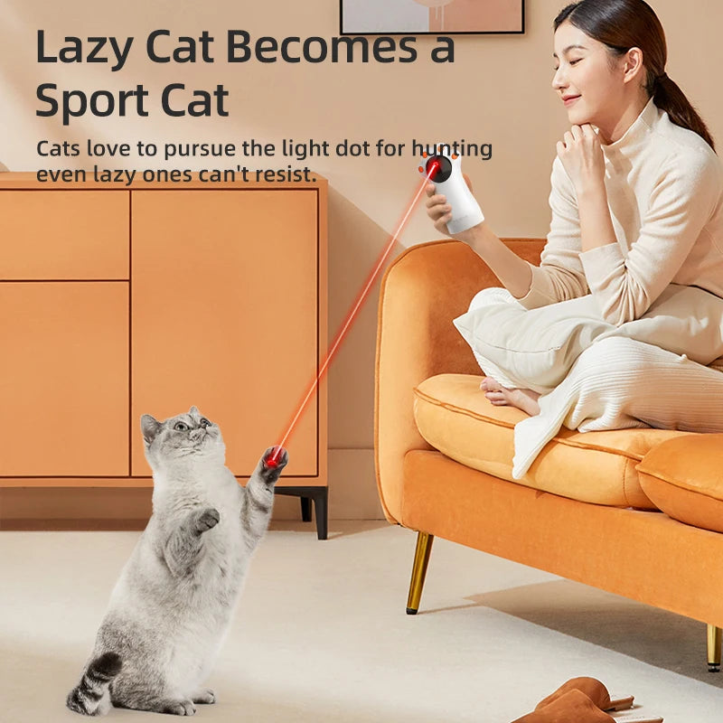 ROJECO Automatic Cat Laser Toys Smart Interactive Teasing Pets LED Laser Indoor Toy Handheld Cat Toy Accessories for Dogs Kitten