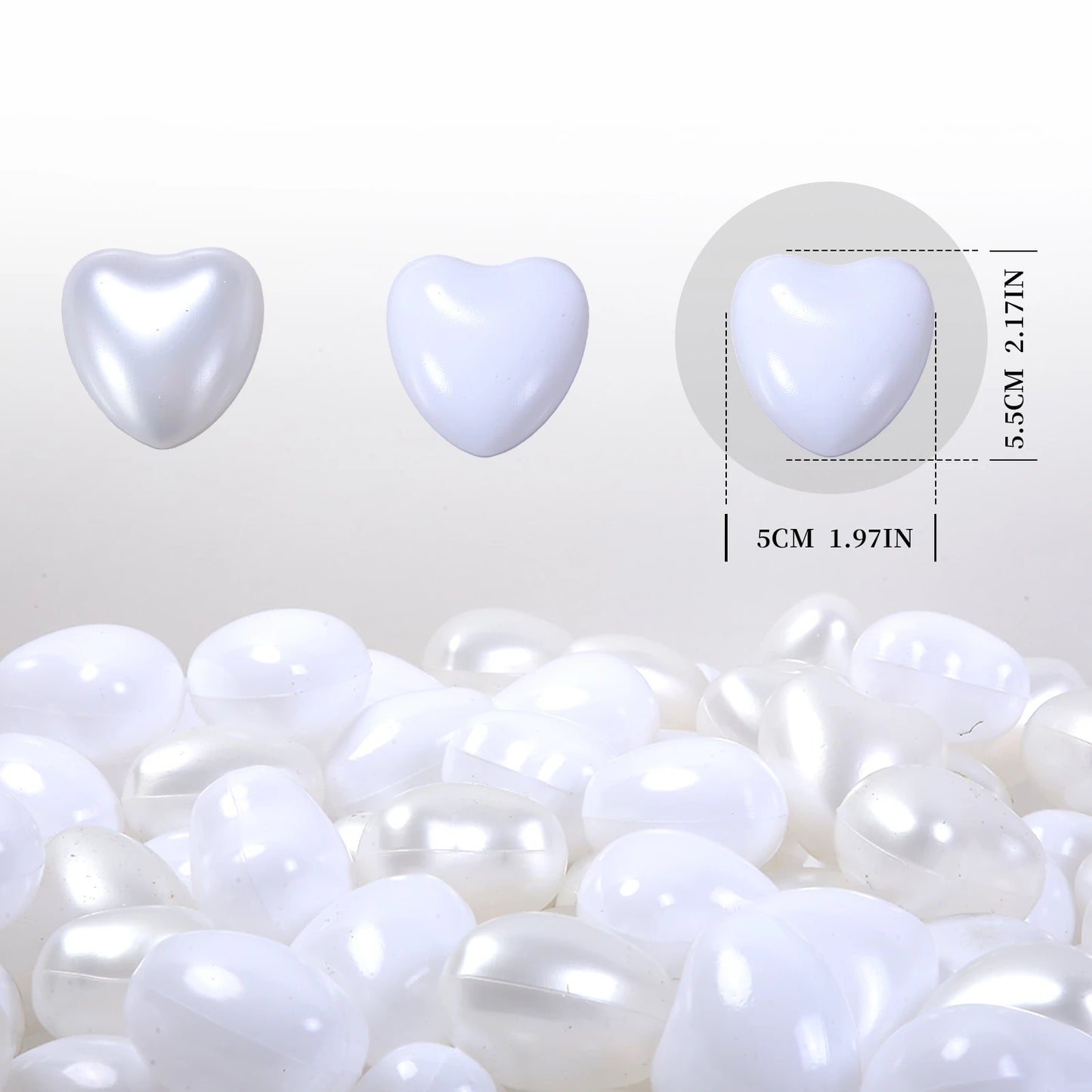 5.5cm 50/100pcs Eco-Friendly Ball Pit Balls Colourful Heart shape with Net Bag for Kids Water Pool Outdoor Tents Toys