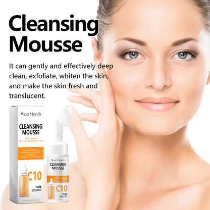 Vitamin C Facial Cleanser Gentle Cleansing Anti Acne Oil Control Pore Shrinking Brightening Moisturizing Amino Acid Face Wash