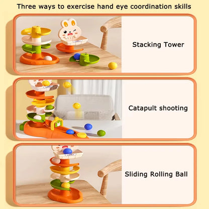 Montessori Toys Ball Drop Toy for Toddler 1 2 3 Ages Stacking Tower Toy Baby Development Game Educational Activity Birthday Gift