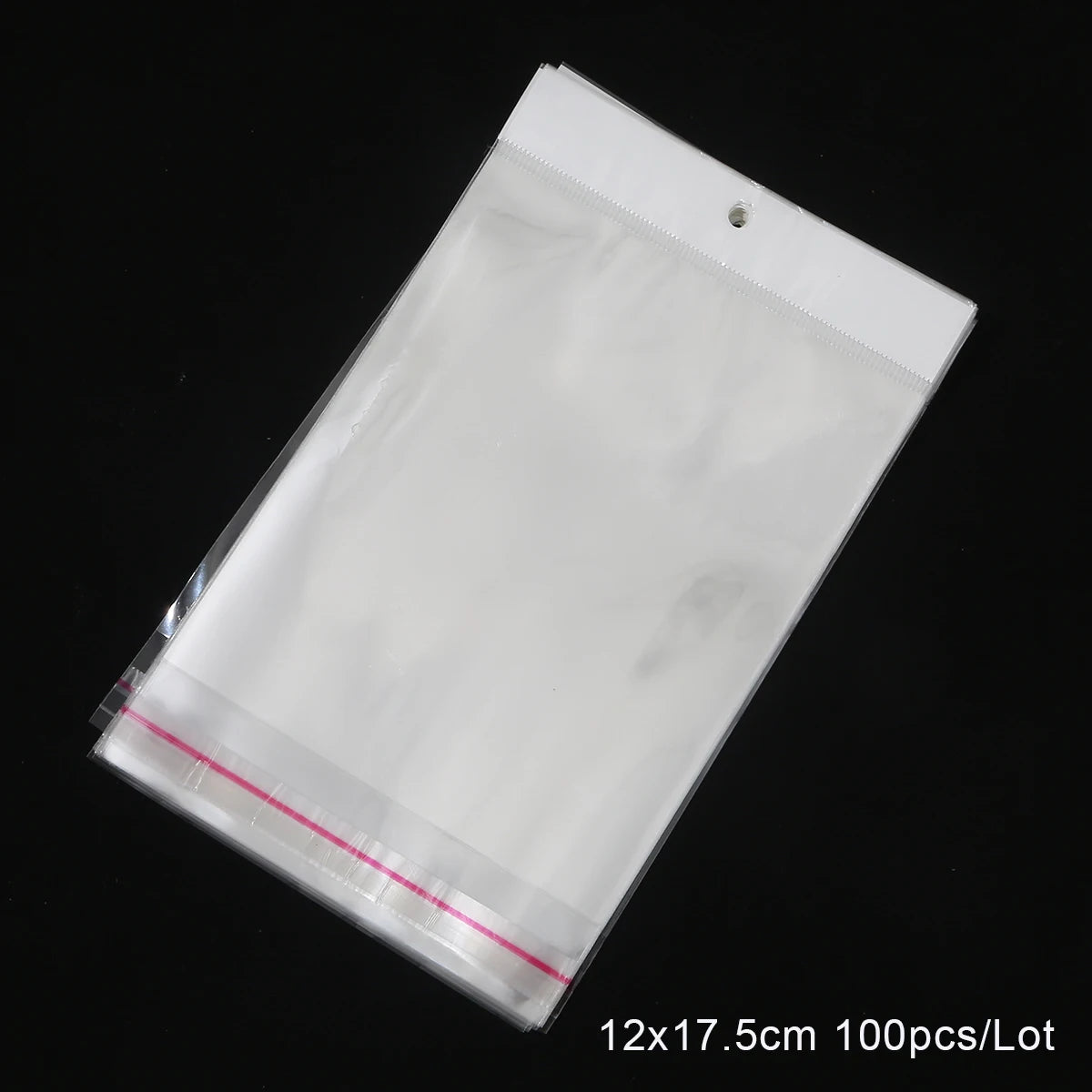 100pcs Multi Sizes Transparent OPP Bags With Hole Self Seal Clear Plastic Self Adhesive Cellophane Bag Food Storage Gift Package