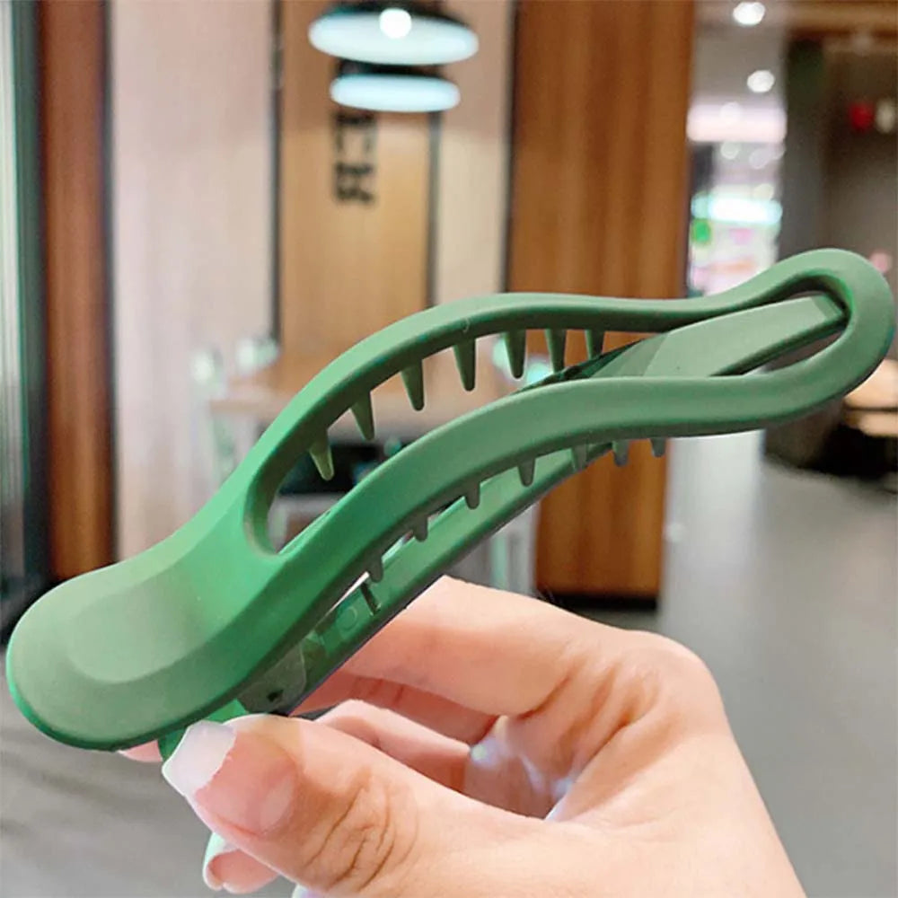 Simple Wild Girls Seamless Women Candy Color Hair Claw Face Wash Hairpin Plastic Duckbill Clip