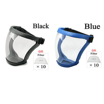 Transparent Security protection Full Face Shield Kitchen Anti-splash Face Shield Anti-fog Safety Glasses Face Mask With Filters