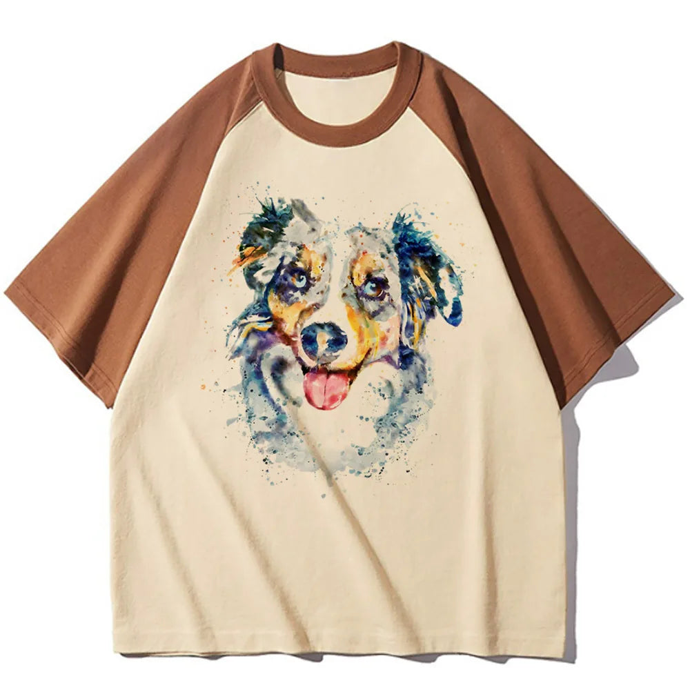 Border Collie tshirt women harajuku active wear blend Tee girl y2k graphic harajuku clothes