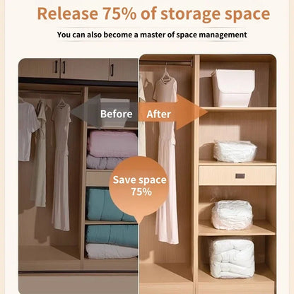 1-5pcs Thick Vacuum Compression Bag No Need Pump Cubic Large Plastic Vacuum Bags Quilt Clothes Storage Bags Travel Packing Bag