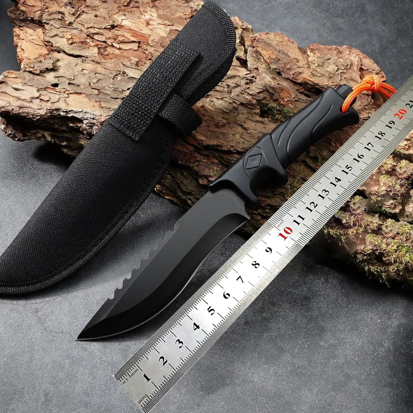 3CR13 Stainless Steel Sharp Fixed Blade Knife ABS Handle Outdoor Tactical Hunting Survival Knife Hand Tool For Camping Nylon Bag