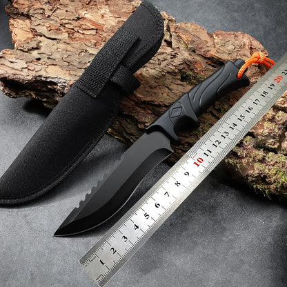 3CR13 Stainless Steel Sharp Fixed Blade Knife ABS Handle Outdoor Tactical Hunting Survival Knife Hand Tool For Camping Nylon Bag