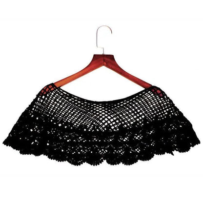 Summer Knitted Hollow Thin Lace Fake Collar Shawl Pullover Short Suspender Skirt False Collar Detachable Collars Sun Protection