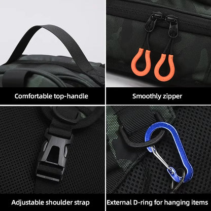 Tactical Fishing Sling Shoulder Bag with Rod Holder Large Storage Outdoor Hiking Climbing Camping Rucksack Chest Fanny Pack