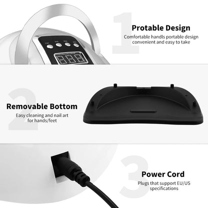 X11 Upgrade UV Lamp, HD Display Screen-4 Timer Setting-Bottom Detachable, Fast Curing for All Nail Gel, Pro & Portable UV Lamp