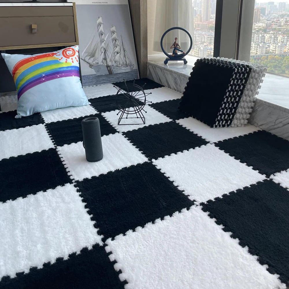 Soft Plush Children's Mat Baby Toys Eva Foam Puzzle Carpet Warm Children Play Mats Interlocking Rugs Infant Carpet 30*30*1cm