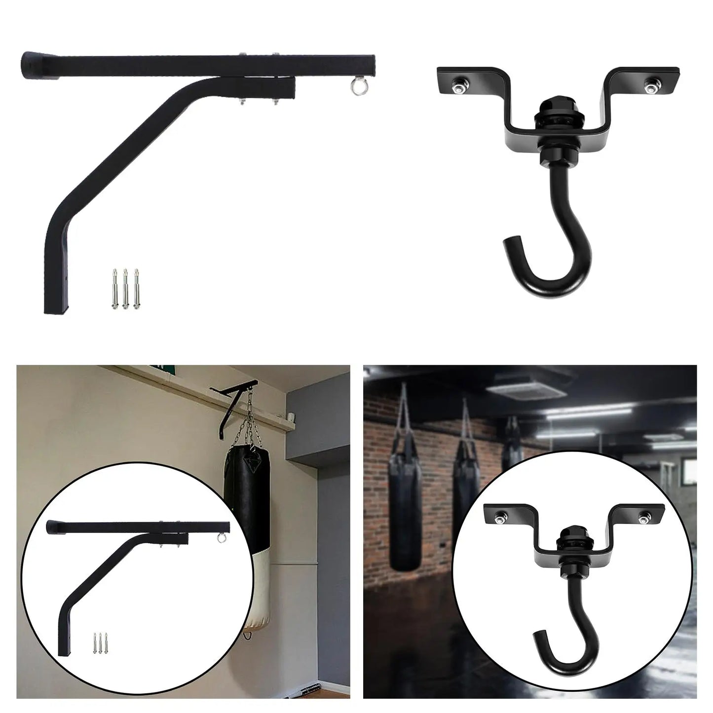 Wall Mount Heavy Bag Hanger Multifunctional Rack Iron Punching Bag Bracket for Mma Fitness Training Boxing Kick Boxing Muay Thai