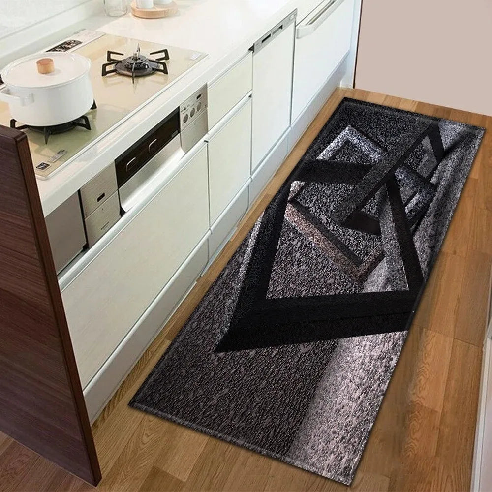Sci-fi Geometric Square Pattern Home Kitchen Floor Mat Door Front Decoration Floor Mat