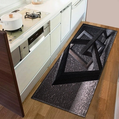 Sci-fi Geometric Square Pattern Home Kitchen Floor Mat Door Front Decoration Floor Mat