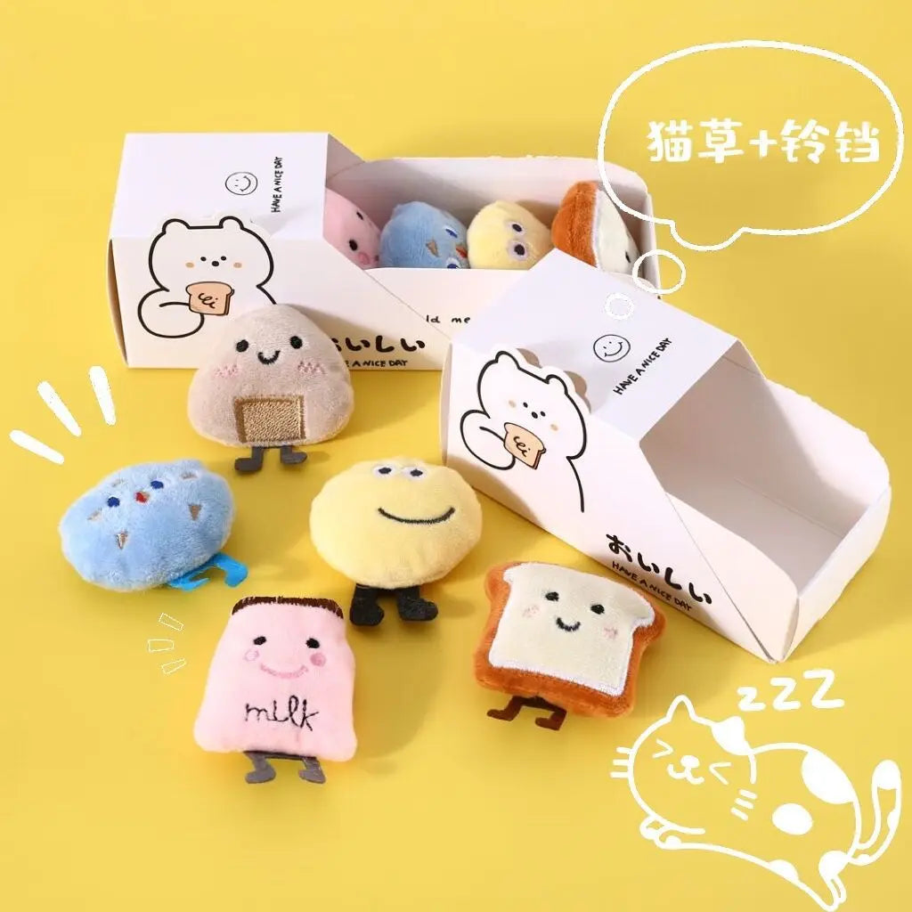 Strawberry New Series Toys Cat Toys In Blueberry Cookies Milk Rice Balls Toast Designs (Choice+CA)