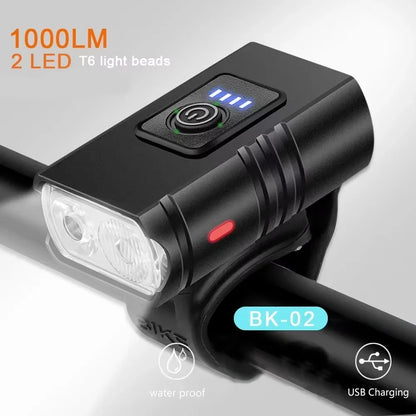 USB Rechargeable T6 LED Bike Light 6 Modes Front MTB Bicycle Headlight Flashlight Cycling Lamp for Night Riding Safety