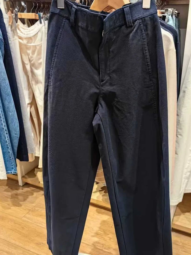 Women's Knitted Wide Leg Pants Casual Trousers Autumn Winter New Sle High Waist Zipper Cotton Loose Fit Comfortable Casual ...