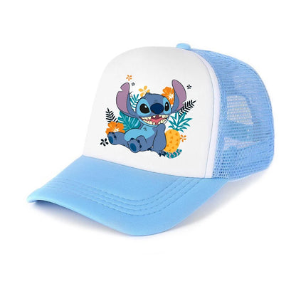 Stitch Breathable Mesh Sun Hat For Boys And Girl, Adjustable Summer Sun Protection Baseball Cap for Parties & Outdoor Activities