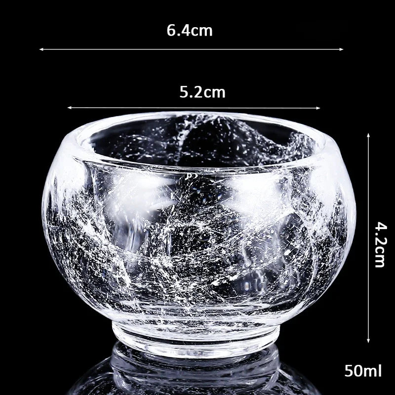 Snow Crystal Glass Tea Tureen Glazed Tea Maker Kung Fu Tea Set High-grade Tea Cup Large Transparent Built Lamp Best Gift