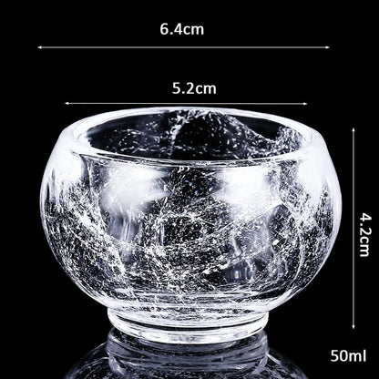 Snow Crystal Glass Tea Tureen Glazed Tea Maker Kung Fu Tea Set High-grade Tea Cup Large Transparent Built Lamp Best Gift