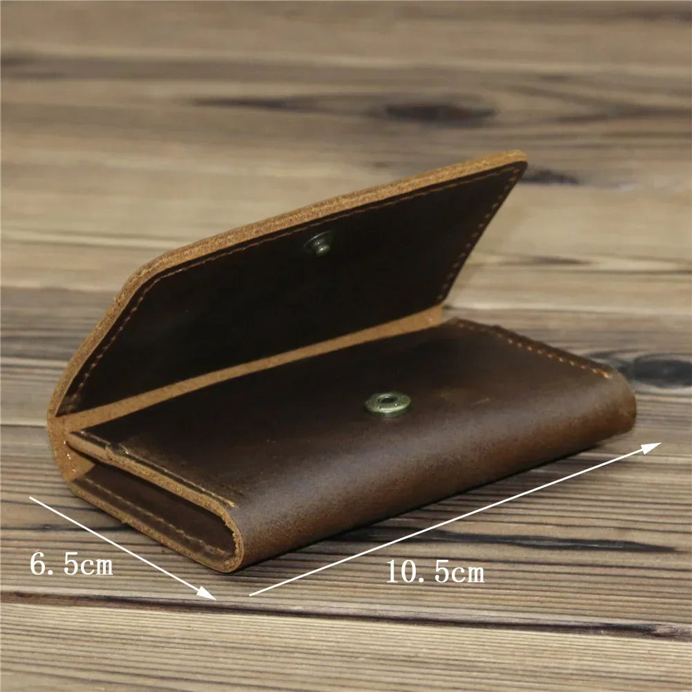 Vintage Card Holder Men Genuine Leather Credit Card Holder Small Wallet Money Bag Mini Carteira Masculina Tarjetero Hombre