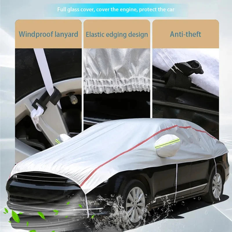 SEAMETAL Outdoor/Indoor Car Cover Waterproof All Weather SUV/Sedan Exterior Sun Protection Cover Anti Scratch Sunshade Windproof
