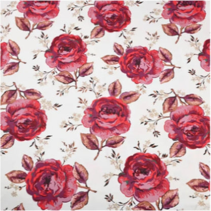 100% Cotton Canvas Fabric with Rose Flower Cartoon Print, Handmade DIY Bag, Pillow Back Cushion, Table Cloth Telas, CR-1879