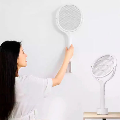 Rotating Head Mosquito Swatter 2-In-1 Mosquito Killer Lamp Multi Functional Mosquito Swatter Bat Swatter Rechargeable for Home