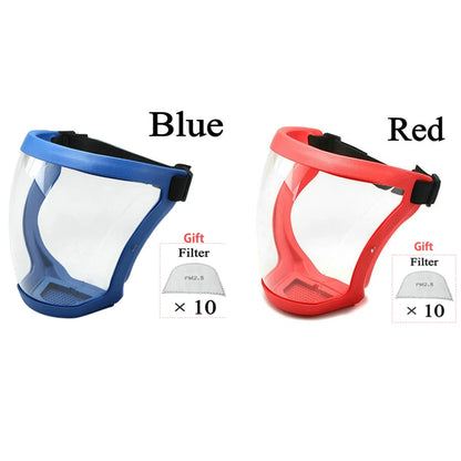 Transparent Security protection Full Face Shield Kitchen Anti-splash Face Shield Anti-fog Safety Glasses Face Mask With Filters