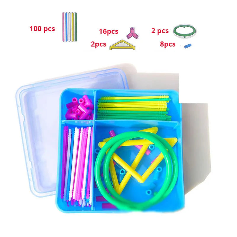 Tensegrity 3D Balance Assemble Stick Structure Model Kit STEM DIY Geometric Space Science Toys Education Gift for Kid Student