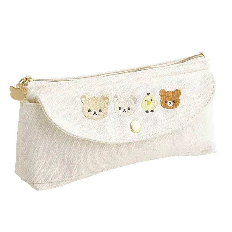 Rilakkuma Pencil Case Kids Kawaii Relax Bear Stationery Bags Children School Organizer Pen Pouch Women Cosmetic Bag Purse Gift