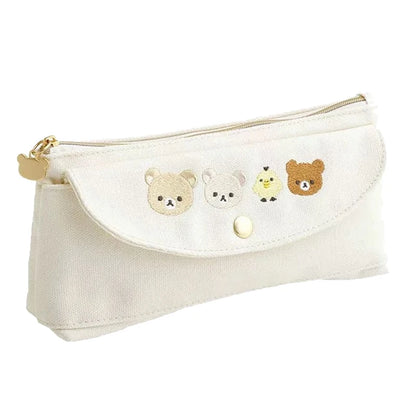Rilakkuma Pencil Case Kids Kawaii Relax Bear Stationery Bags Children School Organizer Pen Pouch Women Cosmetic Bag Purse Gift