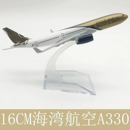 Scale 1:400 Metal Aircraft Replica Gulf Air A330 Airplane Diecast Model Aviation Plane Collectible Toys for Boys