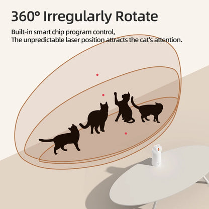 ROJECO Automatic Cat Laser Toys Smart Interactive Teasing Pets LED Laser Indoor Toy Handheld Cat Toy Accessories for Dogs Kitten