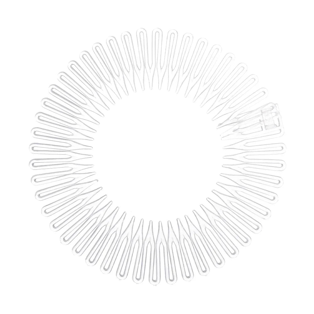 Women Plastic Full Circle Stretch Diamond Flexible Comb Teeth Headband Hair Band Clip Face Wash Fixed Hair Accessories Non-Slip