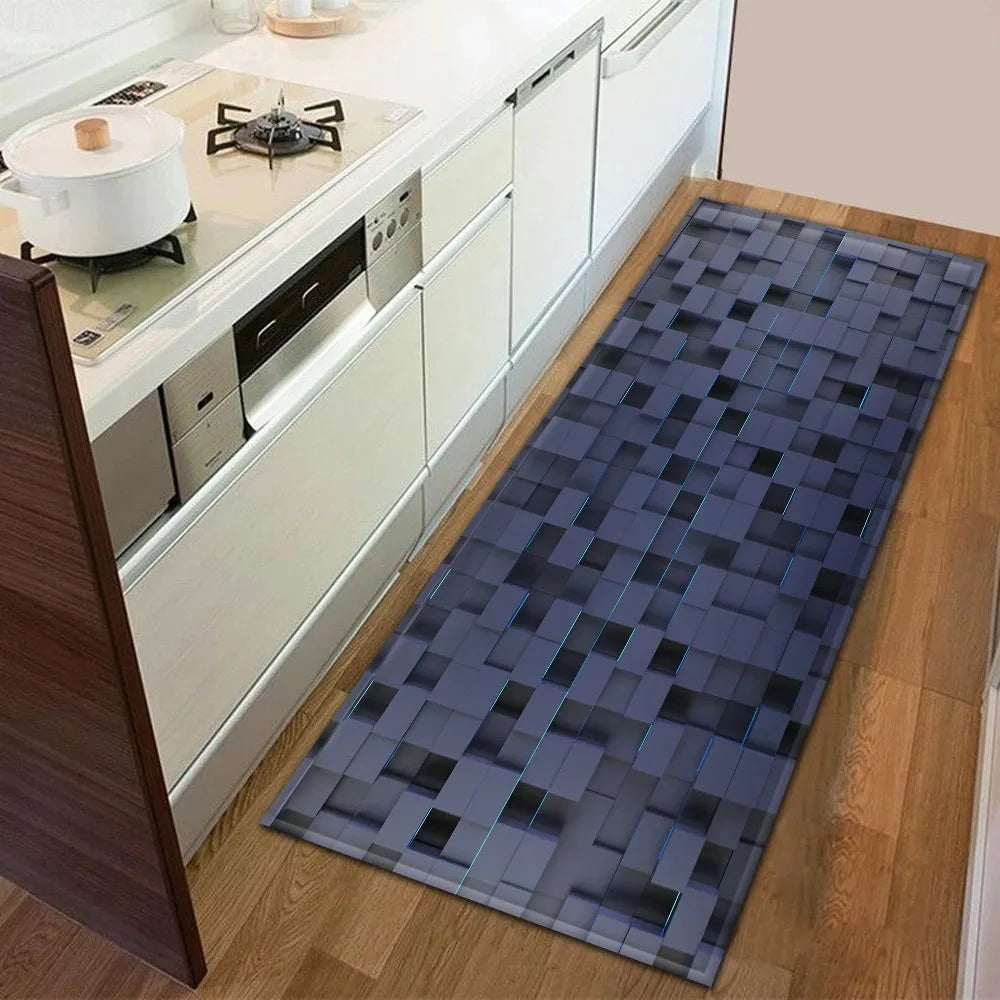 Sci-fi Geometric Square Pattern Home Kitchen Floor Mat Door Front Decoration Floor Mat