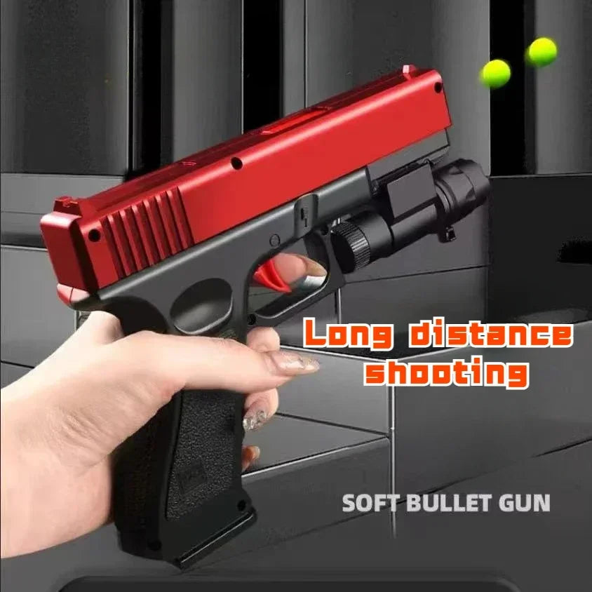 Soft Bullet G17 Toy Gun Manual Pistol With Laser Blaster Foam Ball Airsoft Launcher CS Shooting Games Weapons for Kids Boys Gift
