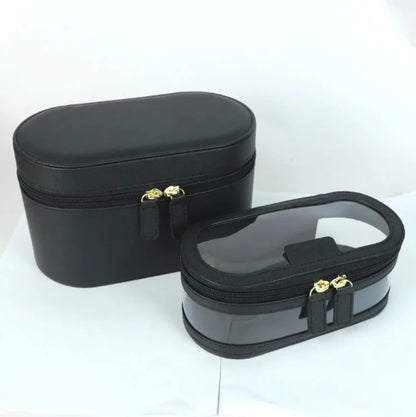 Travel portable multi functional fashionable makeup bag large capacity transparent cosmetic bag with small bag