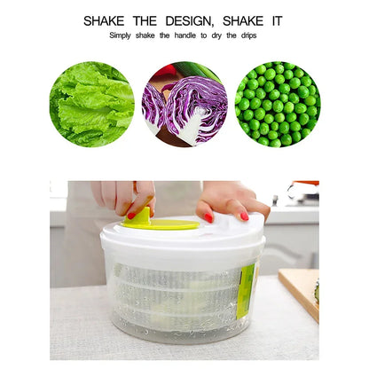 Salad mixer, lettuce washer, dryer, drainer, strainer for washing and drying leafy vegetables, kitchen tools