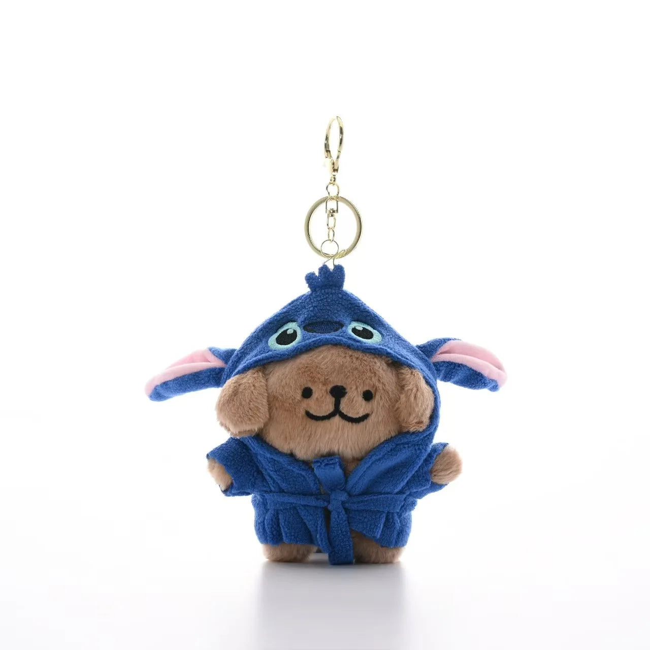 Cute Bathrobe Bear Dog Plush Keychain Kawaii Bathrobe Dress up Bag Pendant Soft Stuffed Accessories Toys For BIrthday Gift