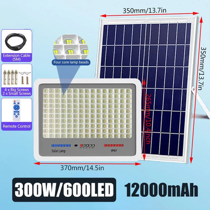 Supper Bright 600LED Solar Lamp Outdoor Garden Solar Led Light Waterproof Sunlight Powered Spotlight with Motion Sensor